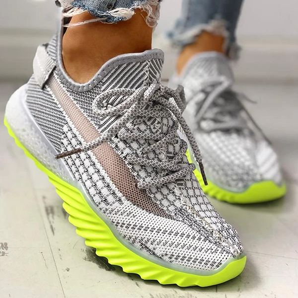 HUXM Net Surface Breathable Lace Up Yeezy Sneakers