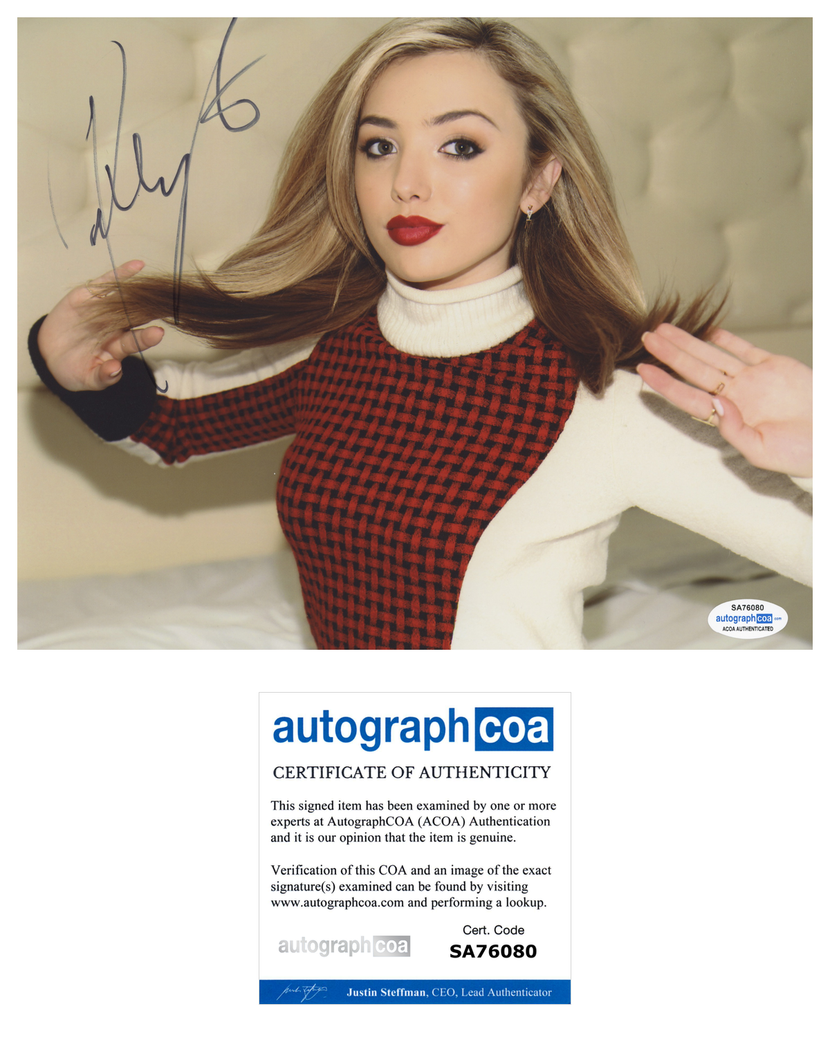 Peyton List Signed Autographed 8x10 Photo Poster painting Cobra Kai Actress ACOA COA