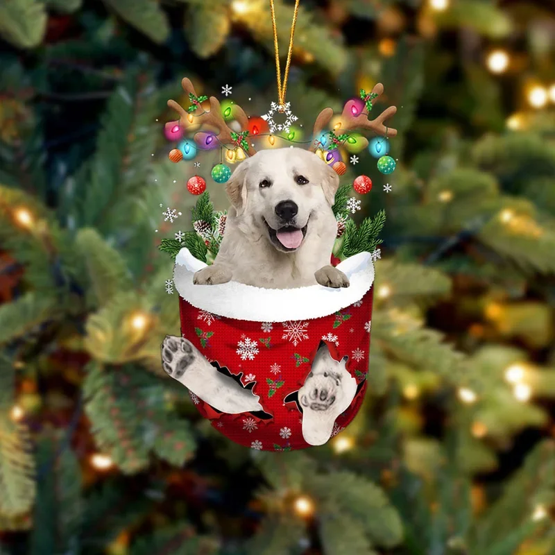 Great Pyrenees 2 In Snow Pocket Christmas Ornament trabladzer