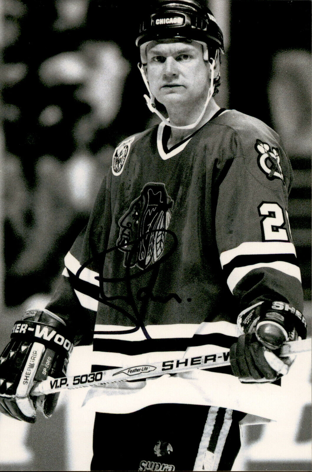 Steve Larmer SIGNED autographed 4x6 Photo Poster painting CHICAGO BLACKHAWKS