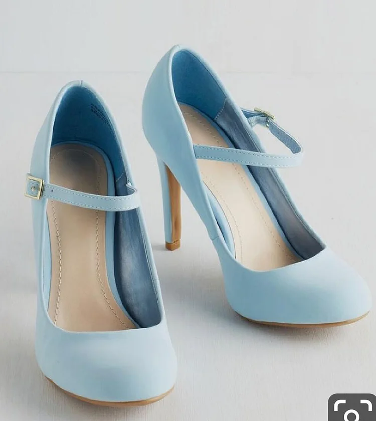 Custom Made Light Blue Mary Jane Pumps Vdcoo