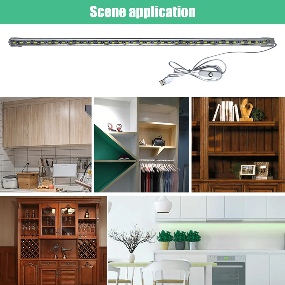 50cm LED Under Cabinet Night Light Bedroom Wardrobe Closet Lamp (A White)