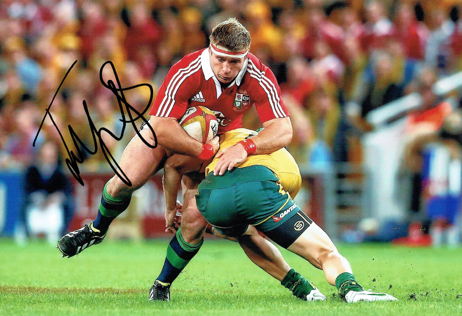 Tom YOUNGS British Lions & England Rugby Signed Autograph 12x8 Photo Poster painting AFTAL COA