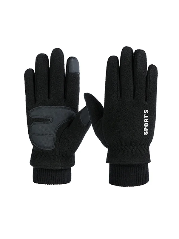 Outdoor polar fleece plus velvet thick warm ski gloves