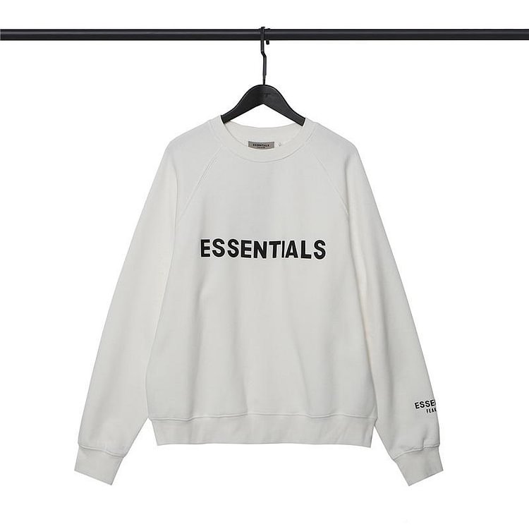 Fog Essentials Long Sleeve round Neck Sweatshirt Double Line Chest Letter Crew Neck Pullover and Fleece Sweater