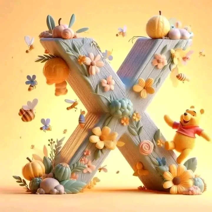 Diamond Painting - Full Round Drill - Pooh&Alphabet(Canvas|40*40cm)