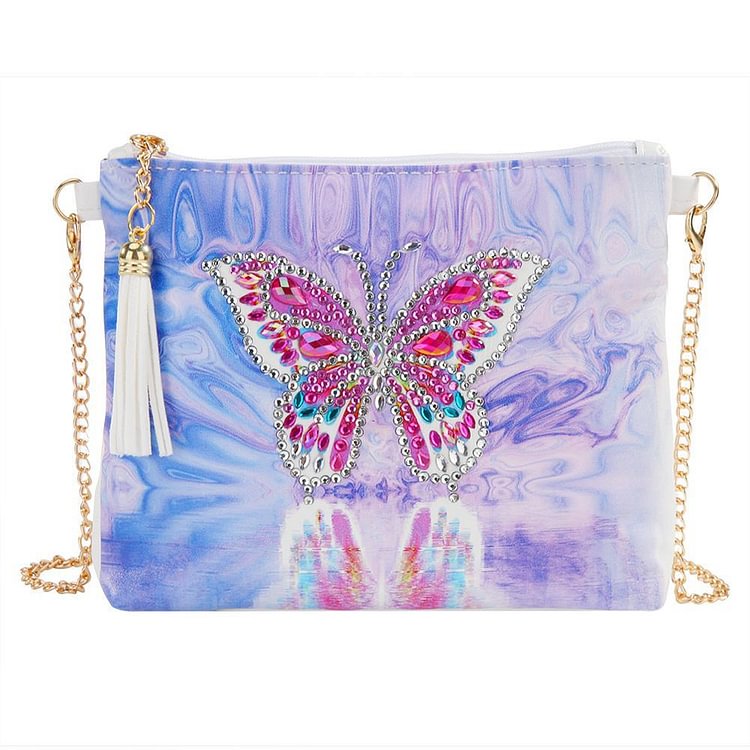 DIY Butterfly Special Shaped Diamond Painting Leather Chain Shoulder Bags gbfke