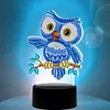 DIY Diamond Painting 7 Color Night Light Lamp Home Decoration Ornament Gift Kit(Owl)