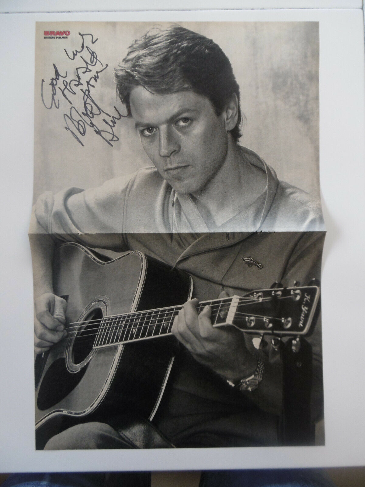 Robert Palmer signed poster folded autograph