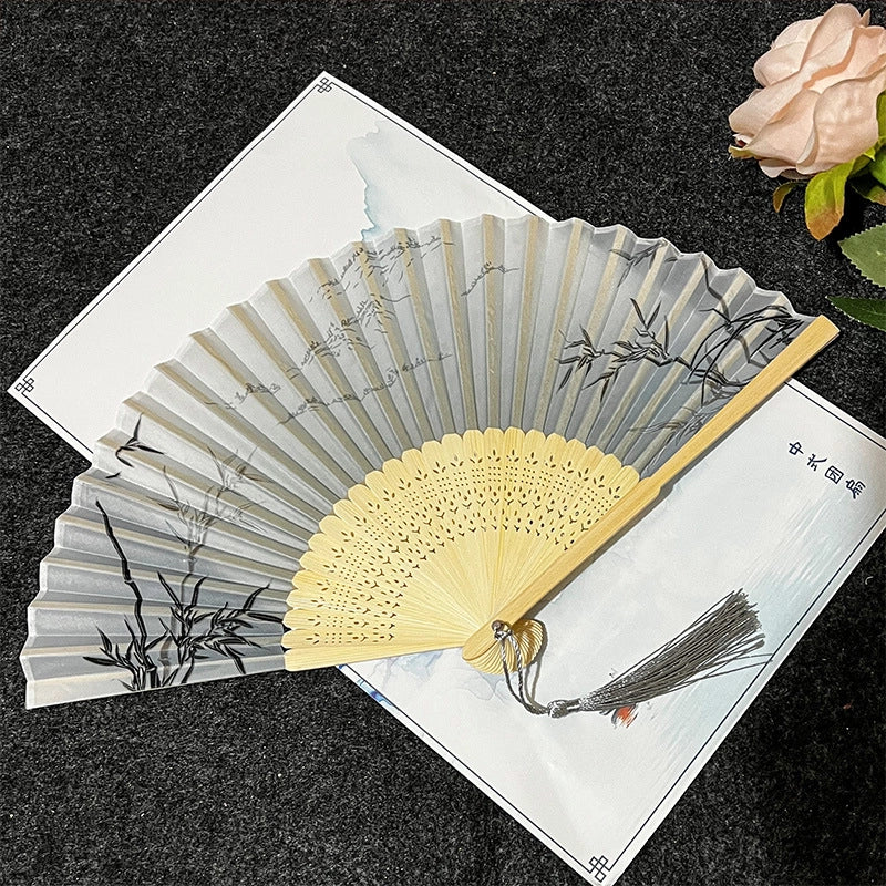 Antique Fan Folding Fan Men’s And Women’s Classical Dancing Fan Ancient Costume Performance Photography Hanfu Props Chinese Style Handmade Folding Fan