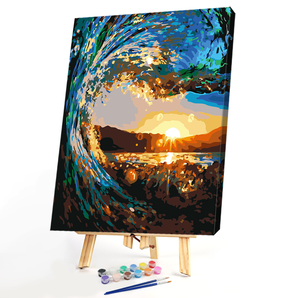 

40*50CM - Paint By Numbers - Sea Wave Sunset, 501 Original