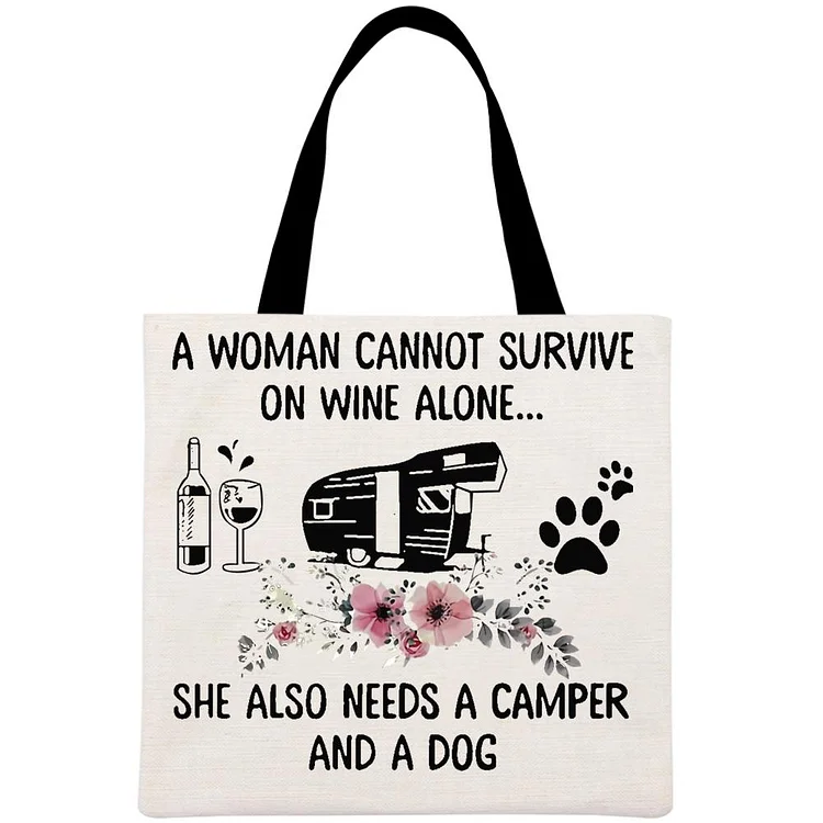 She also needs a camper and a dog Printed Linen Bag-Annaletters