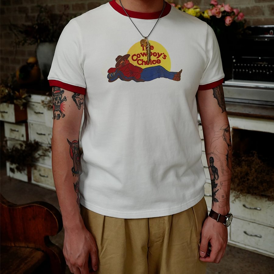 Denim Casual T-shirt-barclient