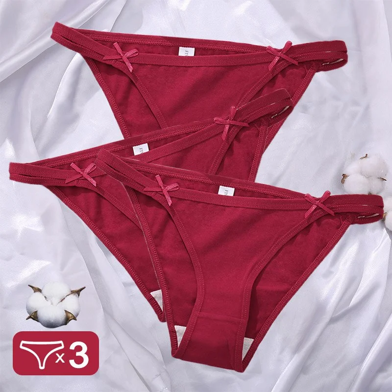 3PCS/Set Cotton Underwear Sexy Women's Lingerie Panties Female Underpants Sexy Briefs Low-Rise Intimates Pantys Cotton Panties