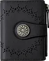 Women's Bifold Wallet RFID Blocking Leather Card Holder with Zipper Coin Pocket Wallet