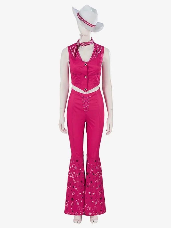 Rose Two Piece Set Sleeveless Top and Flared Pant Women Costume Novameme