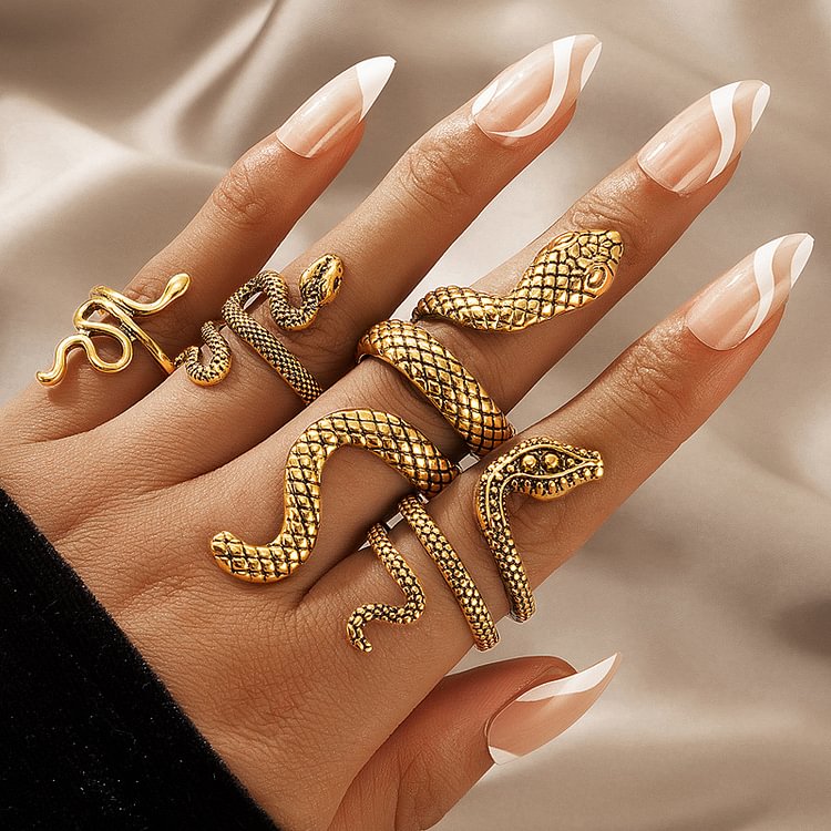 Vintage Alloy Ring Set