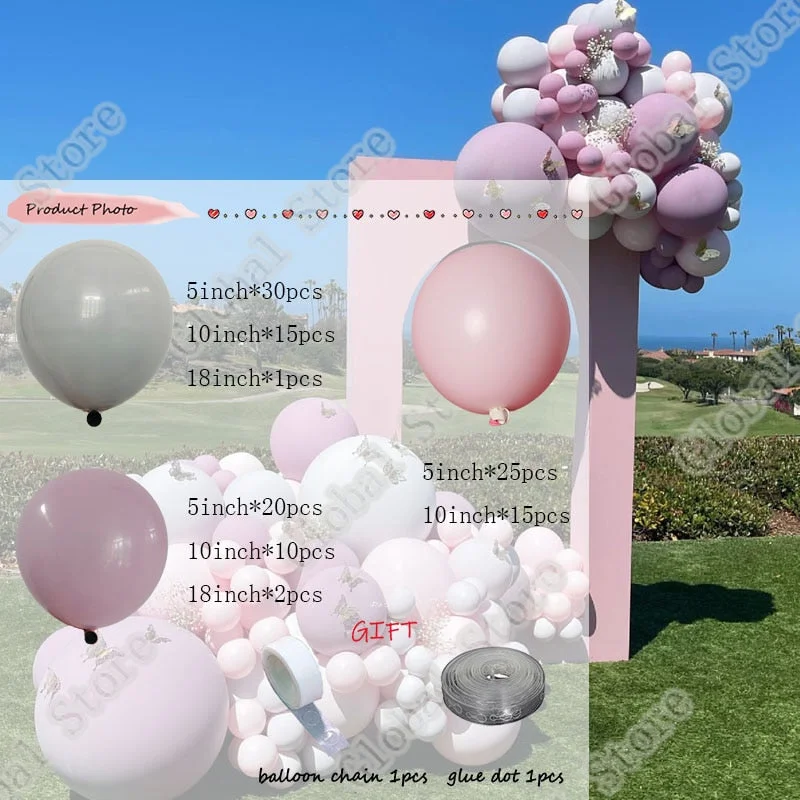 Christmas Gift 118Pcs Macaron Purple Latex Balloons Garland Kit Arch Wedding Birthday Decorations Kids Latex Globos Baby Shower Decor