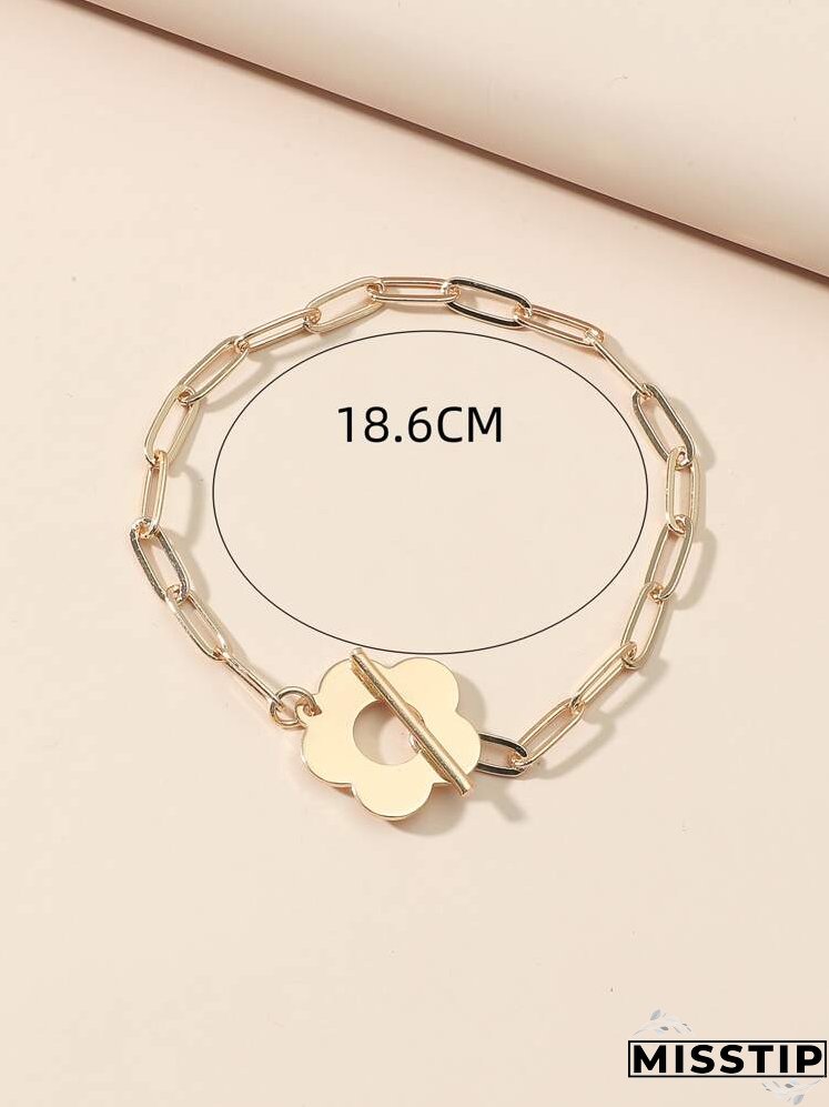 Flower Decor Chain Bracelet