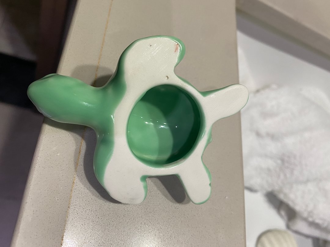 2 Baby Sea Turtle Porcelain Toilet Bolt Covers