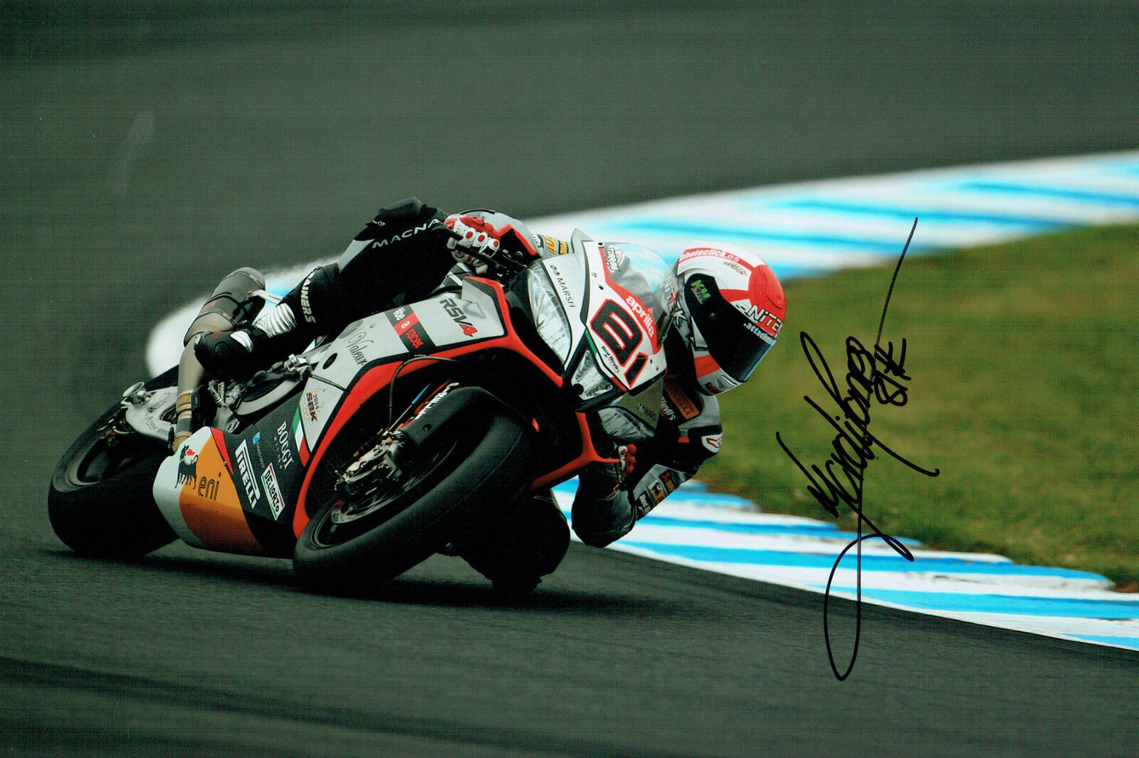 Jordi TORRES SIGNED 12x8 WSBK 2015 Aprilia Rider Photo Poster painting AFTAL Autograph COA