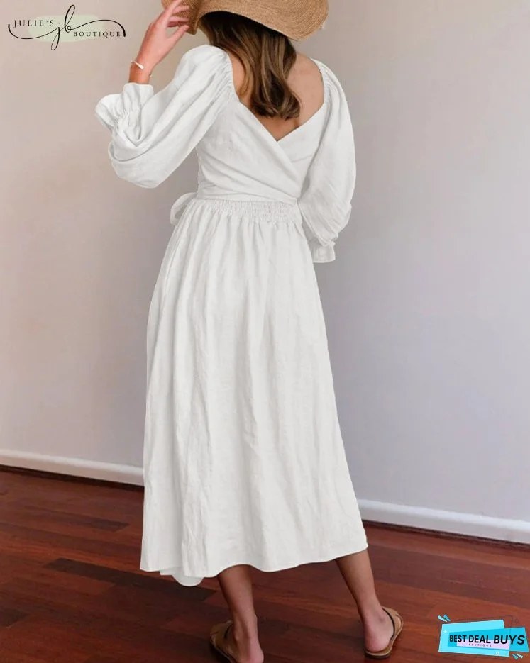 JULIE | FRENCH DRESS WITH FRILL SLEEVES