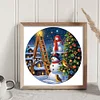 >SALE<Full Embroidery Eco-cotton Thread 11CT Printed Xmas Snowman Cross Stitch 40x40cm