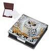 (US Local)5D DIY PU Diamond Painting Memo Pad Holder with 160 Sheets Paper (Owl)