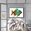 5D DIY Full Round Drill Partial AB Diamond Painting Seafloor Green Fish 45x65cm