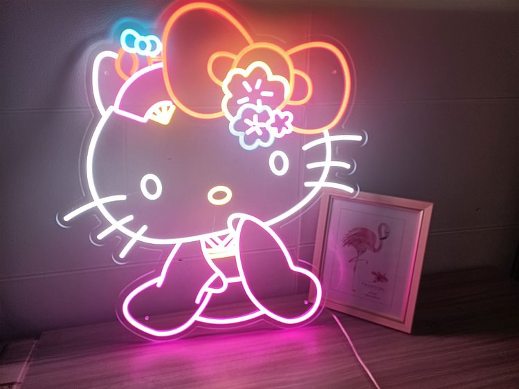 Cute Cat Neon Sign| Anime Neon Sign Game Room Decor