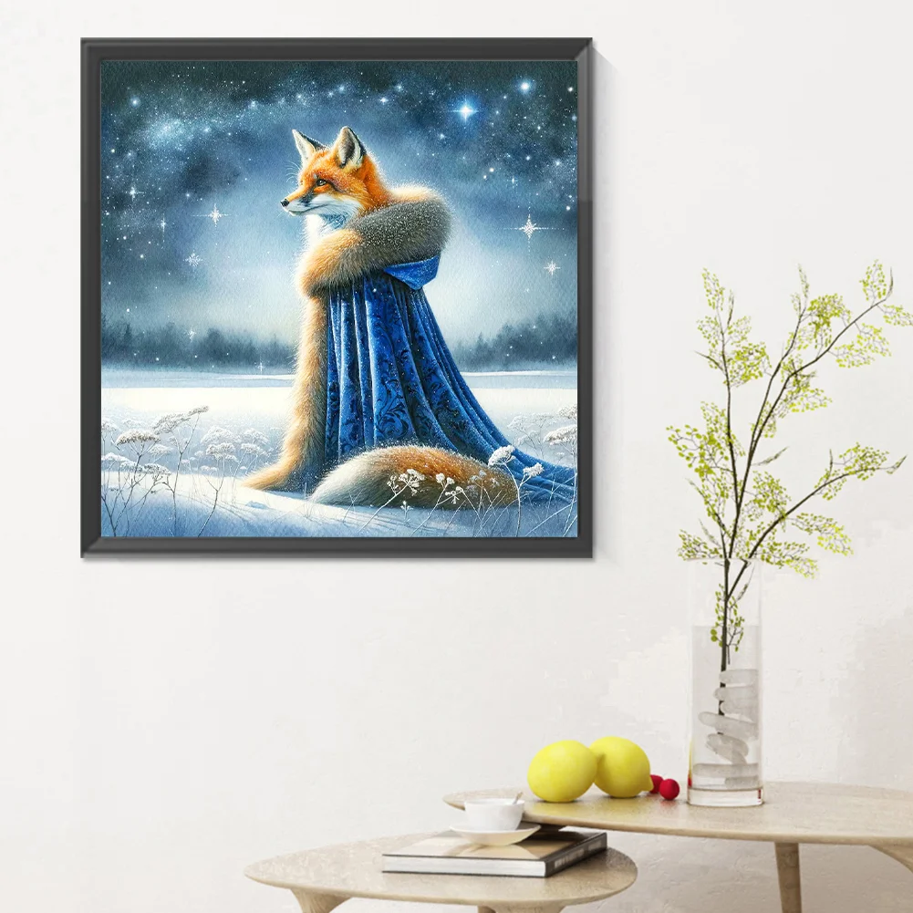Full Round Diamond Painting 30*30cm - Aurora Fox