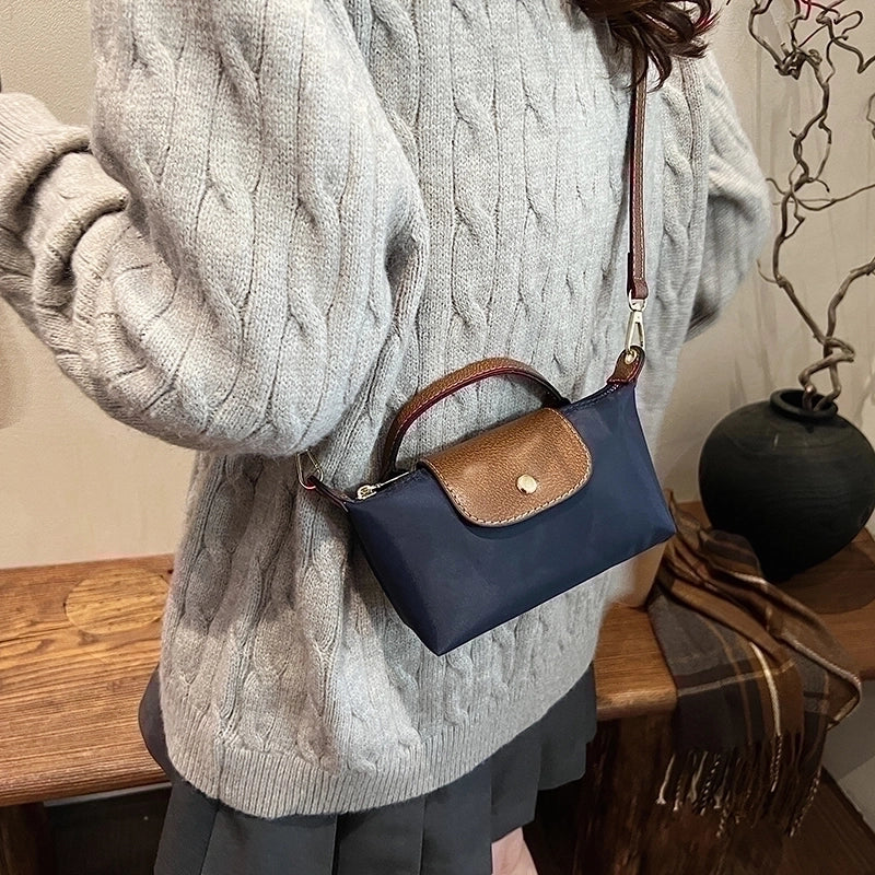 Women’s Small Nylon Solid Color Basic Classic Style Sewing Thread Square Magnetic Buckle Crossbody Bag