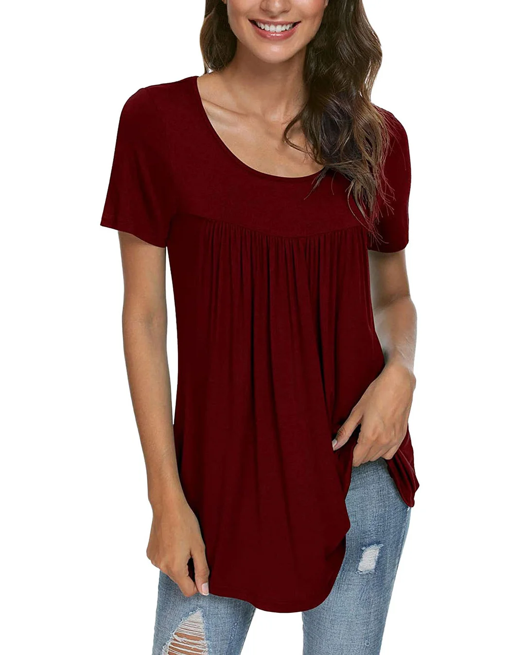 Jersey Casual Loose Crew Neck Shirt