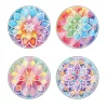 (US Local)[Upgrade]4Pcs Acrylic Special Shape Mandala DIY Waterproof Diamond Painting Coaster