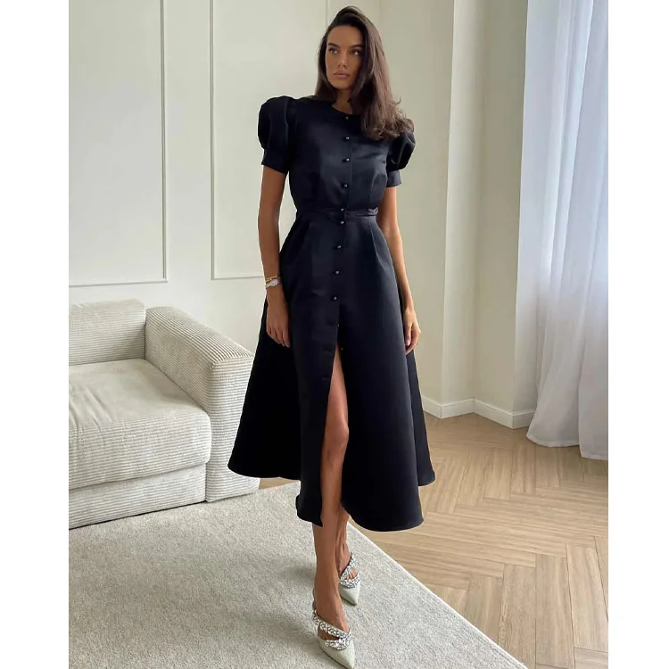 Sweet Puff Sleeve Dress
