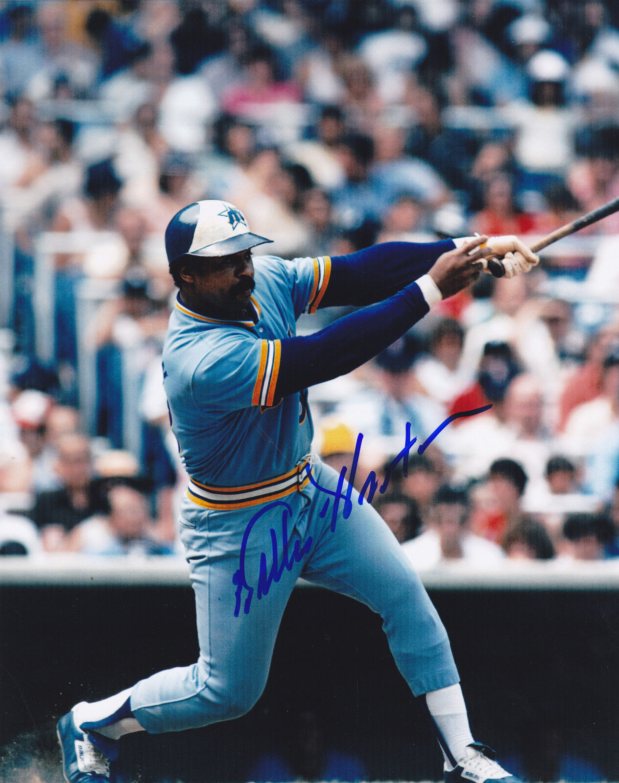 WILLIE HORTON SEATTLE MARINERS ACTION SIGNED 8x10