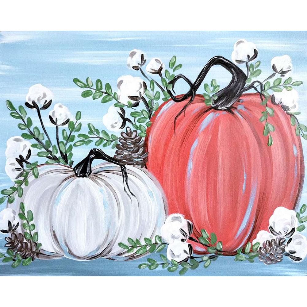 

Pumpkin Cottoned - Round Drill Diamond Painting - 40x30cm, 501 Original