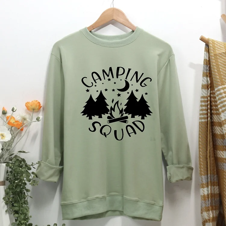 Camping Squad Women Casual Sweatshirt-Annaletters