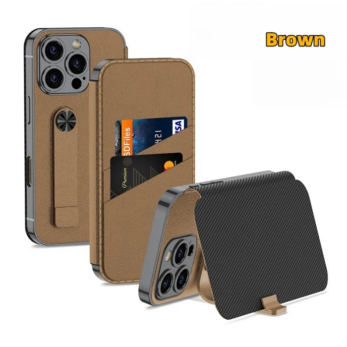 Apple 16 mobile phone case suitable for iphone16pro flip storage card slot mobile phone leather case