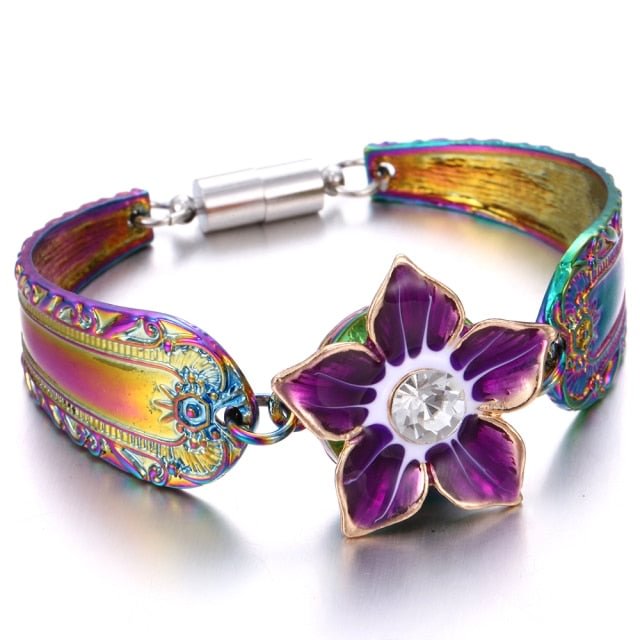 YOY-Colorful Magnetic Metal 18MM Snap Button Bracelet
