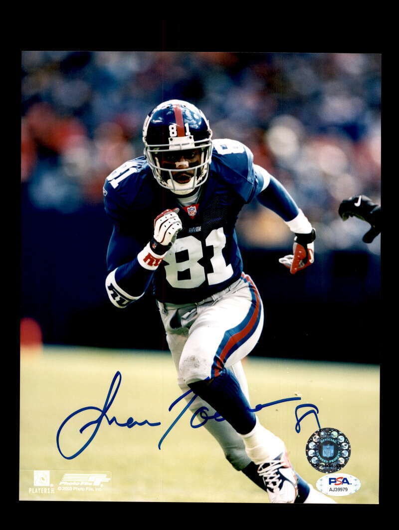 Amani Toomer PSA DNA Signed Coa 8x10 Autograph Photo Poster painting Giants