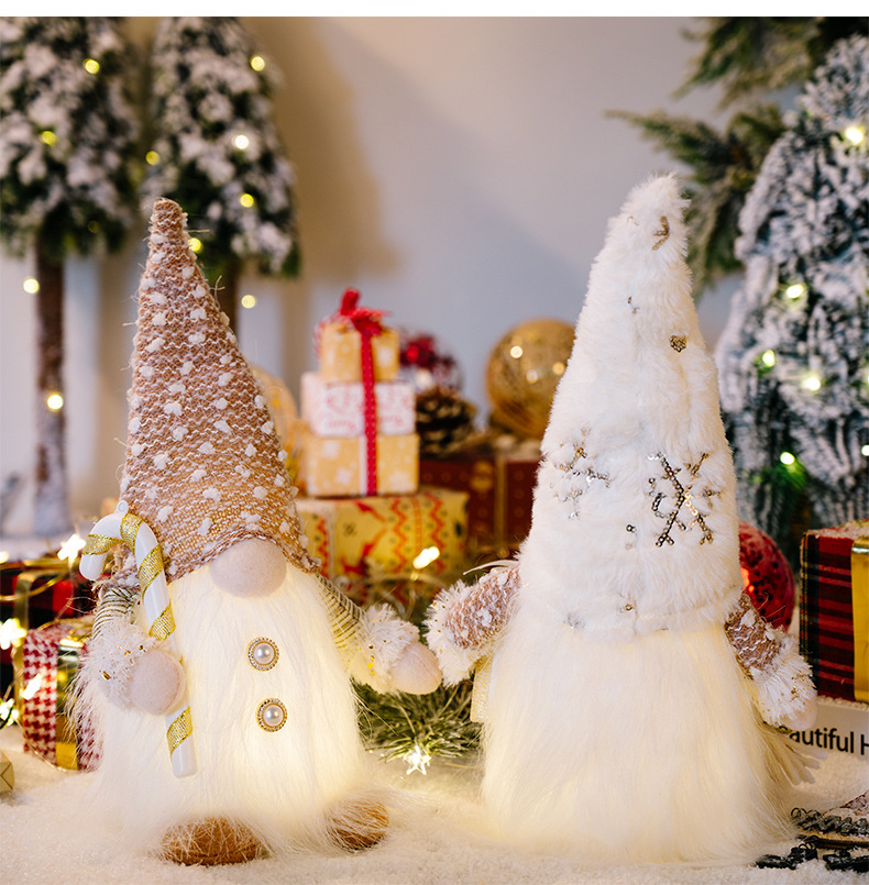 Tegooe 30cm LED Lighted Christmas Gnome Plush Doll Decoration