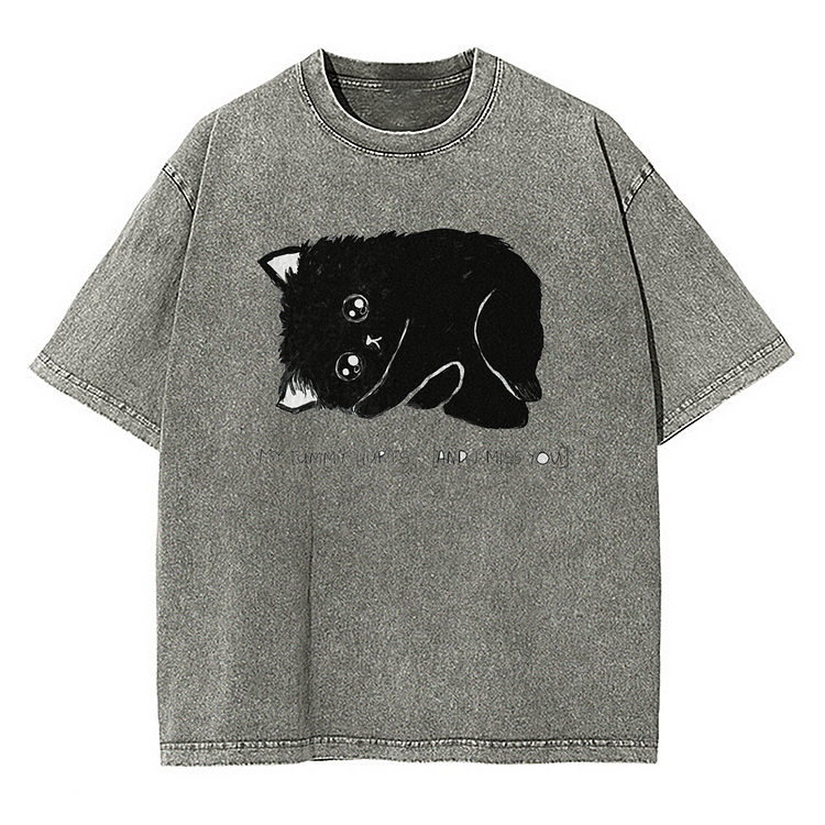 My Tummy Hurts Men's washed T-shirt