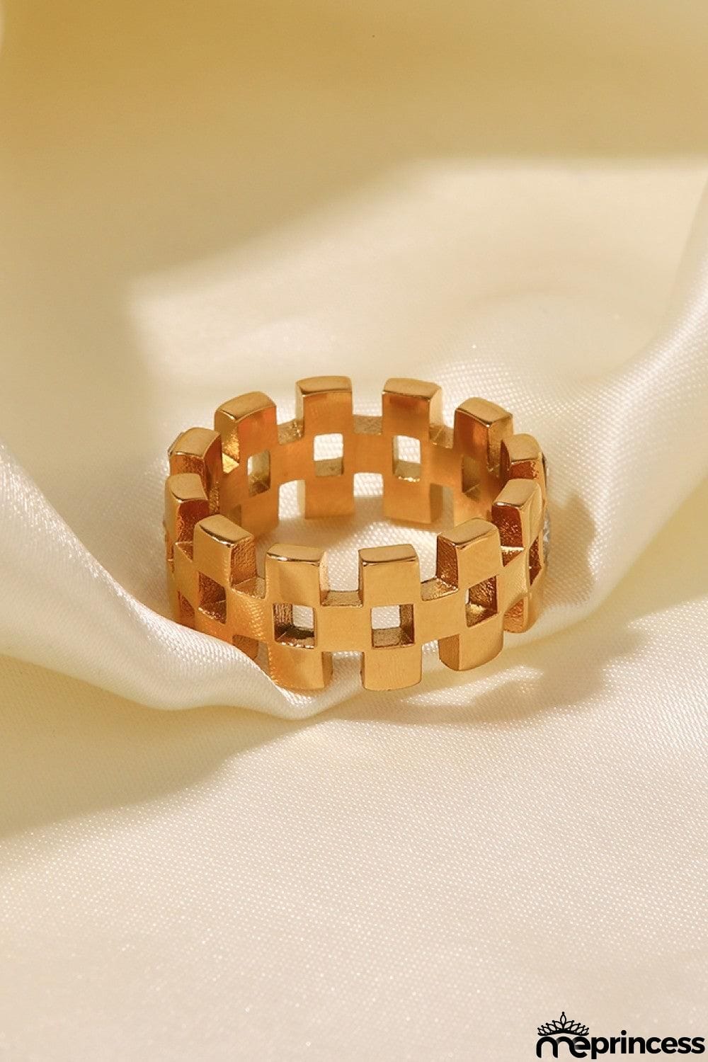 Contrast Stainless Steel 18K Gold-Plated Ring