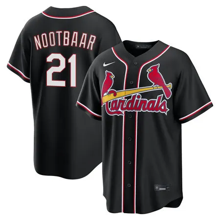 Youth St. Louis Cardinals #21 Lars Nootbaar Nike Black Fashion Replica Player Jersey