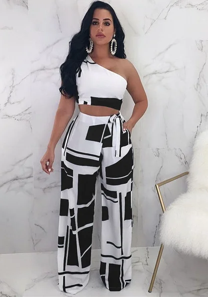 Black Stitching Low Waist bandage Two-piece suit