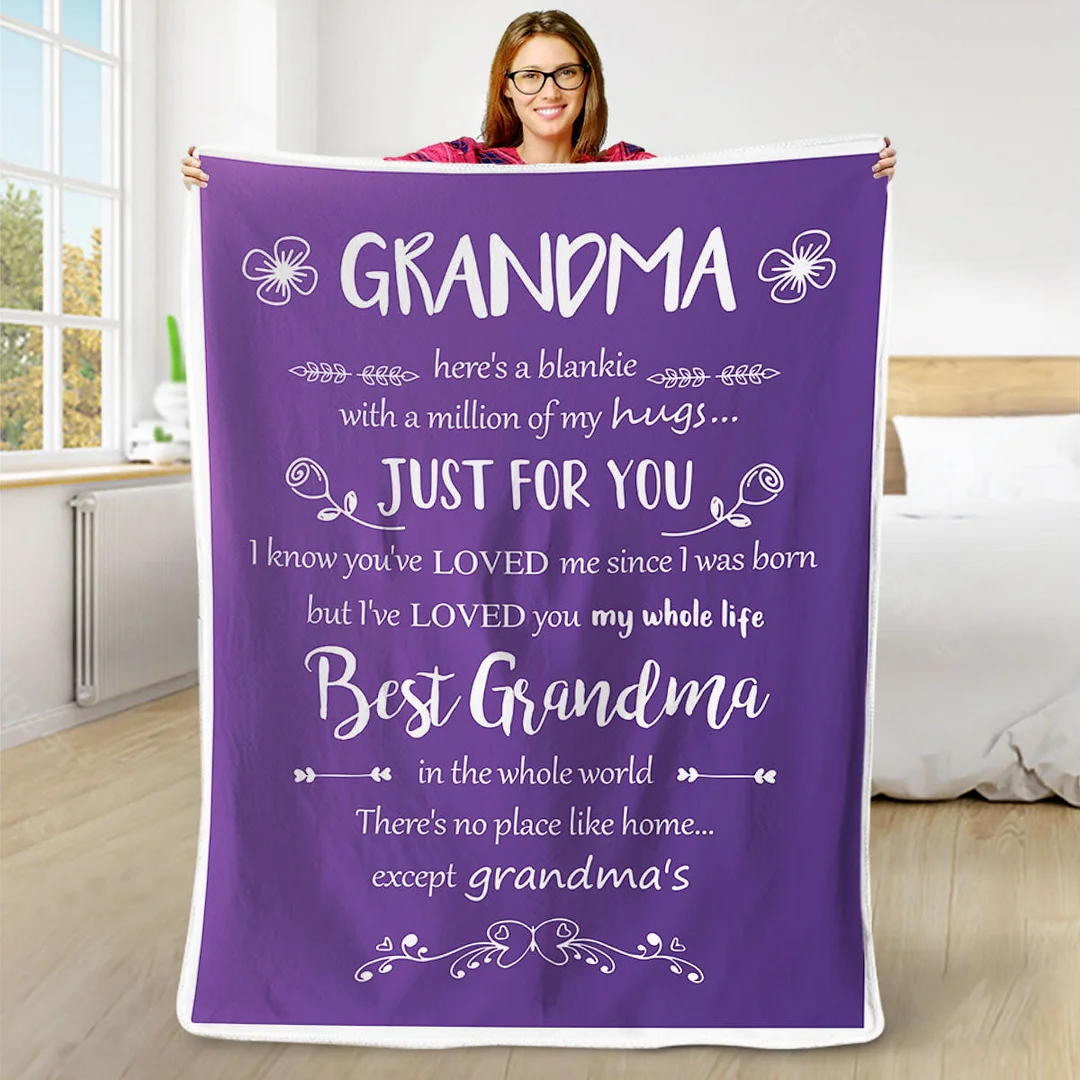 Here's A Blankie With A Million Of My Hugs - Family Blanket - New Arrival, Christmas Gift For Grandma