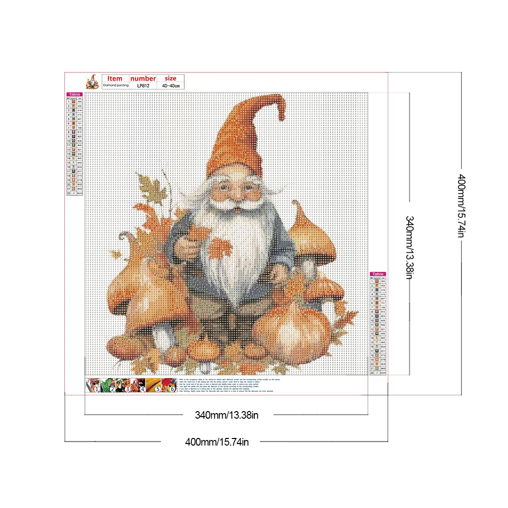 Diamond Painting - Full Round Drill - Autumn Mushroom Gnome(Canvas|40*40cm)