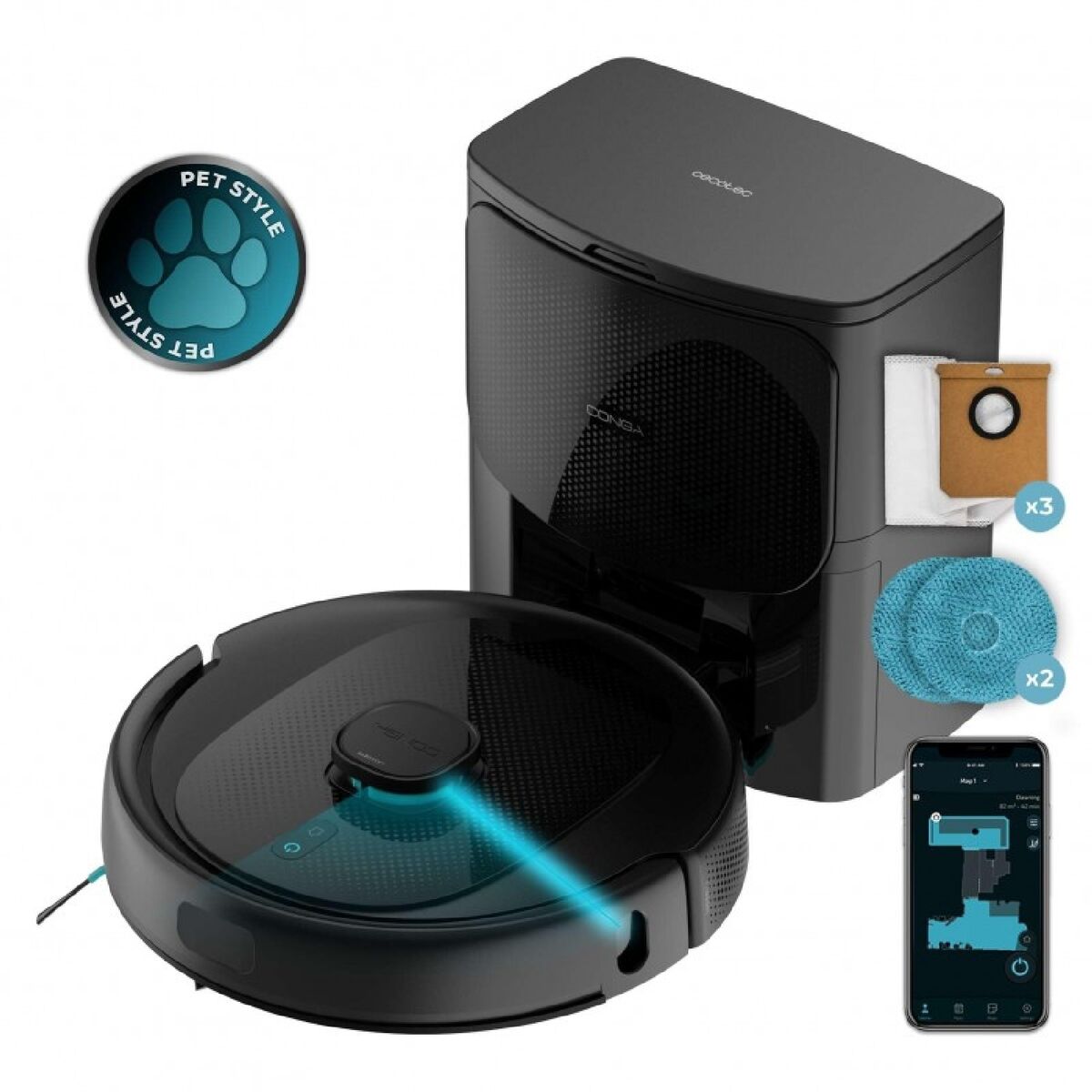 Robot Vacuum Cleaner Cecotec Conga 9590 Spin Revolution Ultra Power Home 5200 mAh