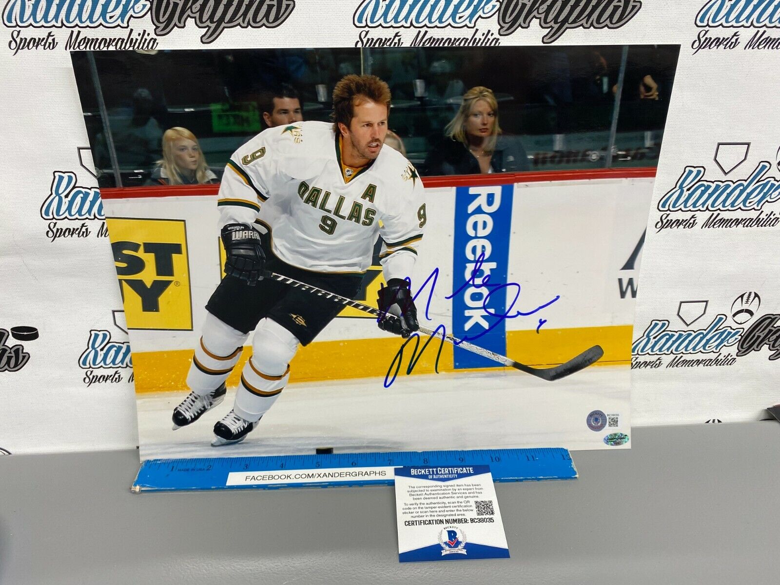 MIKE MODANO SIGNED AUTOGRAPHED DALLAS STARS HOF 11X14 Photo Poster painting-BECKETT COA BAS